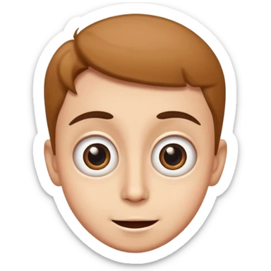 Funny caricature style cartoon, big eyes, happy face sticker