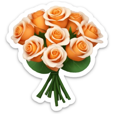 orange light shades  Rose bouquet with white wrap paper  sticker