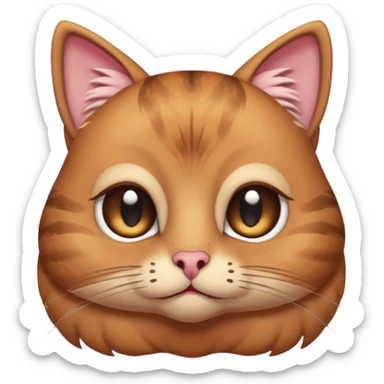 A shy but handsome turkey cat looking embarrassed, batting his long eyelashes and blushing sticker