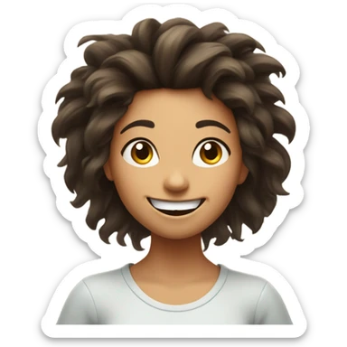 Brunette girl going crazy sticker