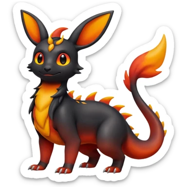 magma-gradients-colored Magmortar-Salandit-Umbreon-Flareon-Hybrid (Full body) sticker
