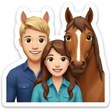 Excited Trevor Donovan and Danica McKellan with horse sticker