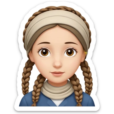 young modest jewish girl braid sticker