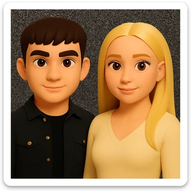 Keep the image unchanged except slightly spread the people apart from each other. Preserve the original style and background as is. sticker