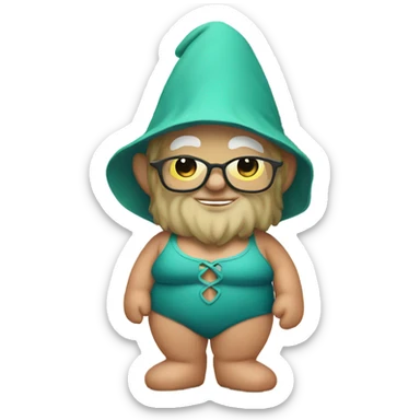 Gnome in a swimsuit  sticker