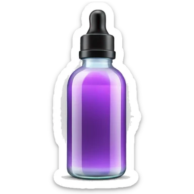 Realistic isolated vape juice bottle. sticker