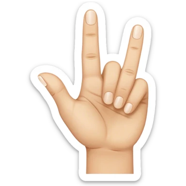 hand but only the thumb index and middle fingers out sticker