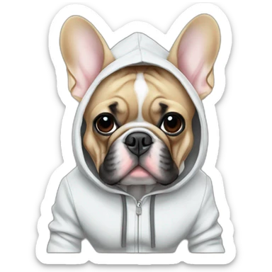 French bulldog in hoodie sticker