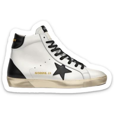 A golden goose shoe sneaker white with black heel sticker