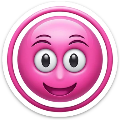 Create a stylish pink-themed icon for Blender, the free 3D software. Use the signature Blender logo shape (circular eye and swoosh) as inspiration, but color it with soft or vibrant shades of pink. Make it modern, glossy, and visually appealing as a brand emoji. Keep the 3D theme in mind sticker