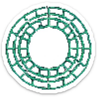 network in a circular form sticker