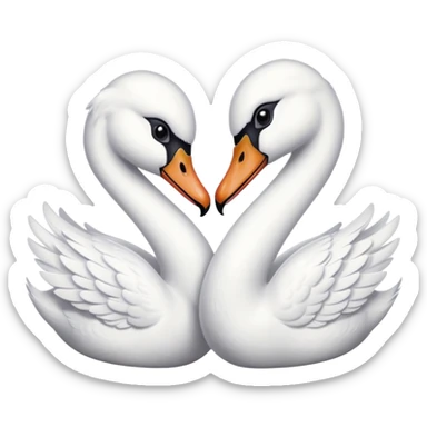Real Two swan kissing emoji sticker