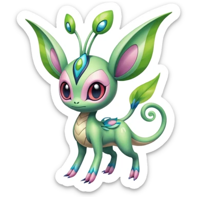 Colorful Exotic Meloetta-Celebi-Palkia-Virizion-Venom-Stitch-Fakémon-creature-hybrid sticker