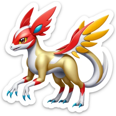 Shiny Colorful Meloetta-Latias-Koraidon-Peppercat-Wargreymon-Protogen-Fakémon-fusion-hybrid-creature sticker