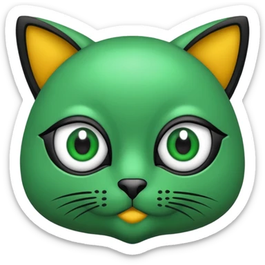 Gata con ojos verdes y negro sticker