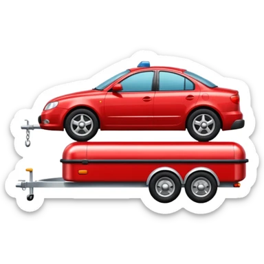 car towing a trailer with towbar sticker