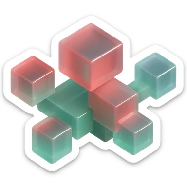 Add a subtle shadow effect to the Roblox logo, keep the style digital and slightly 3D with matte glass style, no background. sticker