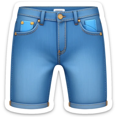 A 3D cartoon sky-blue denim jeans with pockets and stitching details, casual slim fit, clean isolated background, Memoji-style. sticker