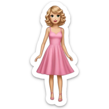 Taylor swift wearing a pink dress sticker