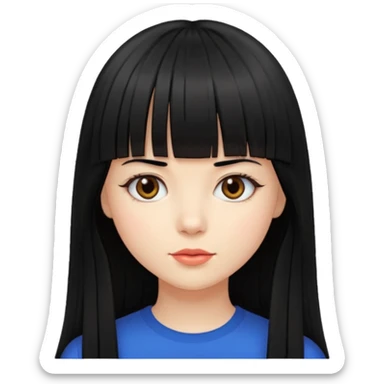 lecture girl with straight bangs fringe long black color hair 
lecture... lecture... sticker