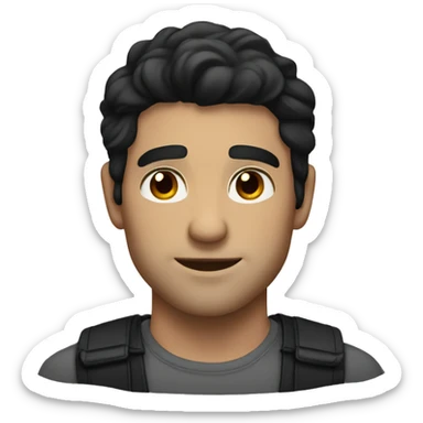 Handsome man with dark hair and dark eyes  sticker