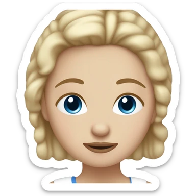White Girl with blue eyes and dirty-blonde hair washing her face sticker
