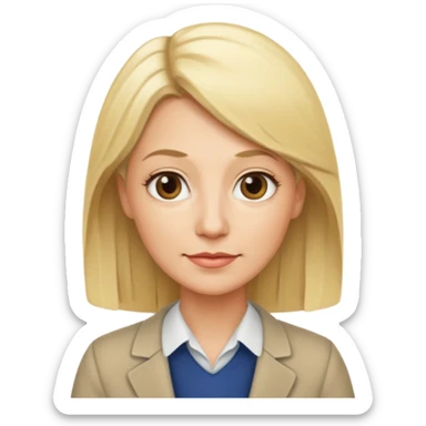 a 40 year old teacher with blonde hair sticker