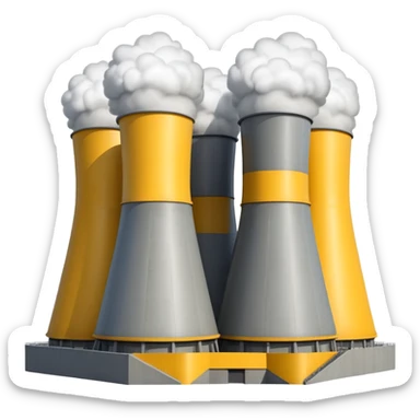 realistic nuclear power  plant with 6 power units sticker