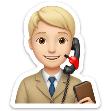 student calling on the phone sticker