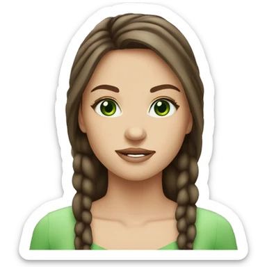 green eyed light brunette girl with long lashes sticker