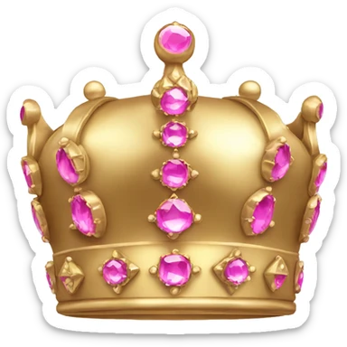 A gold crown with pink jewels sticker