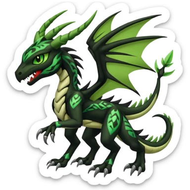 Meloetta-Venom-Scyther-Zekrom-Salandit-fusion, full body, tribal markings  sticker