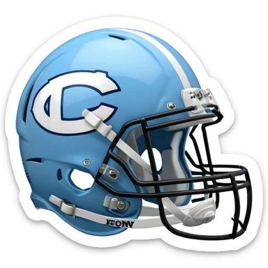 College football player helmet in  Carolina Blue color  sticker