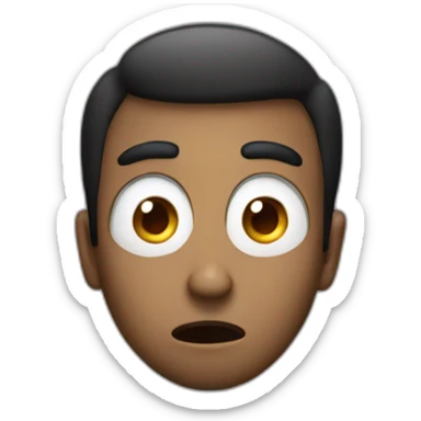 man bigger eyes surprised sticker