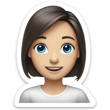 Cute happy brunette blue-eyed sticker