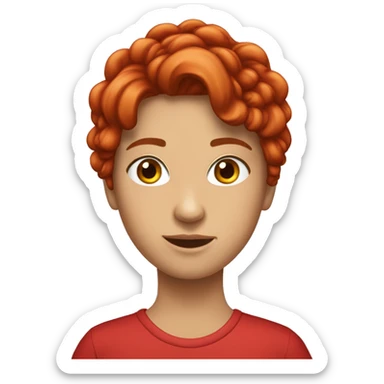 Una ragazzacon capelli rossi maglietta rossa un po giovane sticker