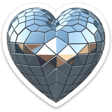 disco ball in shape of a heart sticker