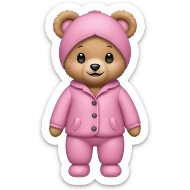 teddy bear with cute pink outfit sticker