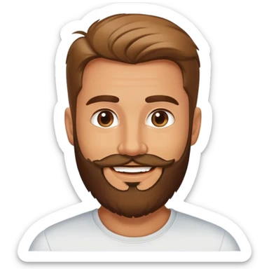 happy man Alex Hormozi with beard portrait sticker