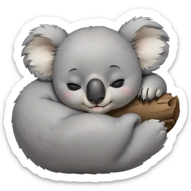 meme-worthy-cute-sleeping-koala-portrait-emoji,-head-resting-peacefully-with-a-contented-smile,-showcasing-a-cuddly-build-and-a-luxuriously-soft-grey-fur,-eyes-closed-in-a-serene,-restful-snooze,-simplified-yet-hilariously-adorable-features,-sleeping cute sticker