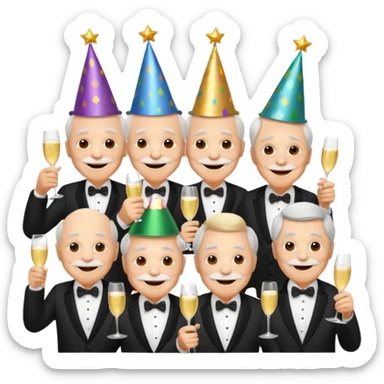 party hatted old men sticker