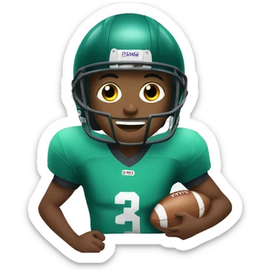 a teenager play football sticker
