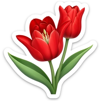 tulip flower entwined with an amaryllis flower sticker