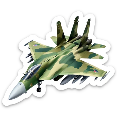 SU-35 Jet - Sukhoi (Model Year: 2020) (Iconic colour: Camouflage green) sticker