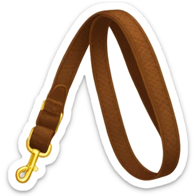 Brown dog leash with golden carabiner sticker