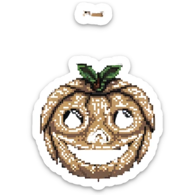 horror sackface with intricate stitching patterns and detailed burlap texture sticker