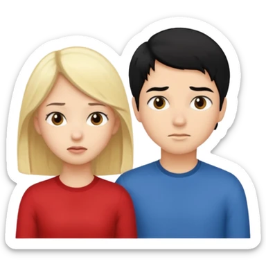 black hair girl ignore blond hair boy sticker