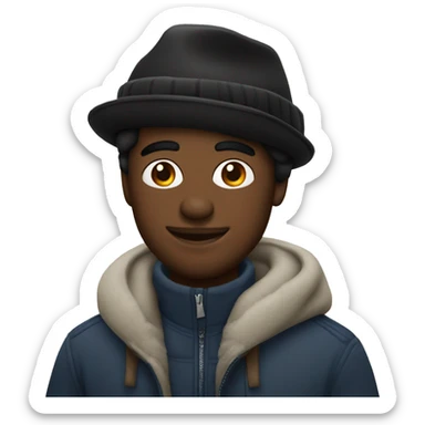 hombre negro con gorro de lana sticker