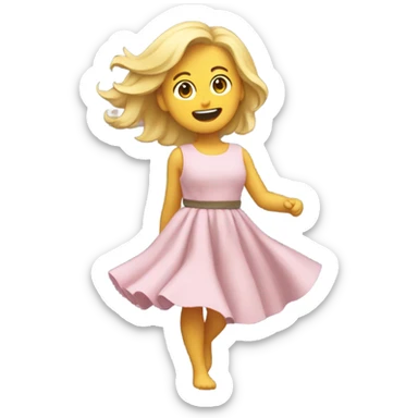 fullbody dress wind blow lift cute adorable nice emote blonde sticker