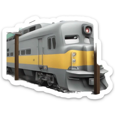 A train hits a car at a railroad crossing sticker